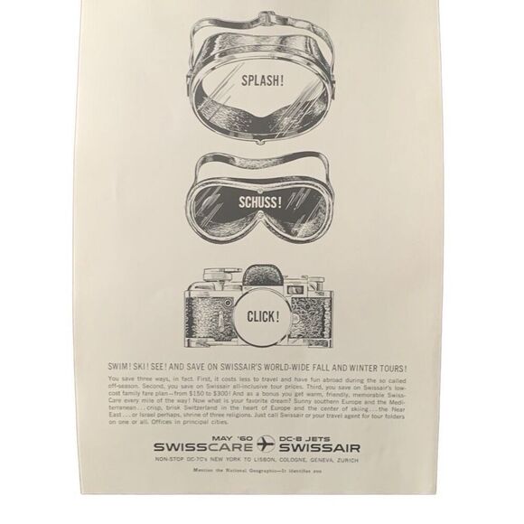 Vintage 1959 Swissair World Wide Tours Ad Advertisement - Picture 4 of 4